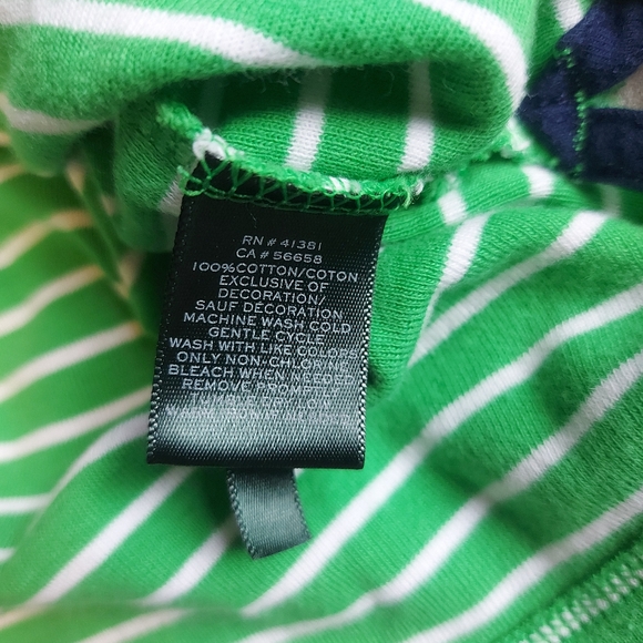 Lauren Ralph Lauren LRL Striped Green Short Sleeve Tee Shirt, Medium - Picture 7 of 9